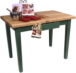 John Boos 48 Wide Classic Country Work Table, Basil Green at Sears.com