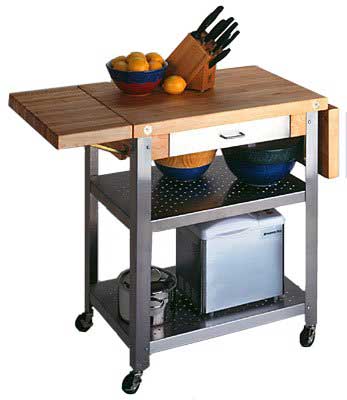 John Boos Cucina Elegante Kitchen Cart, Maple Top, No Drop Leaf at Sears.com