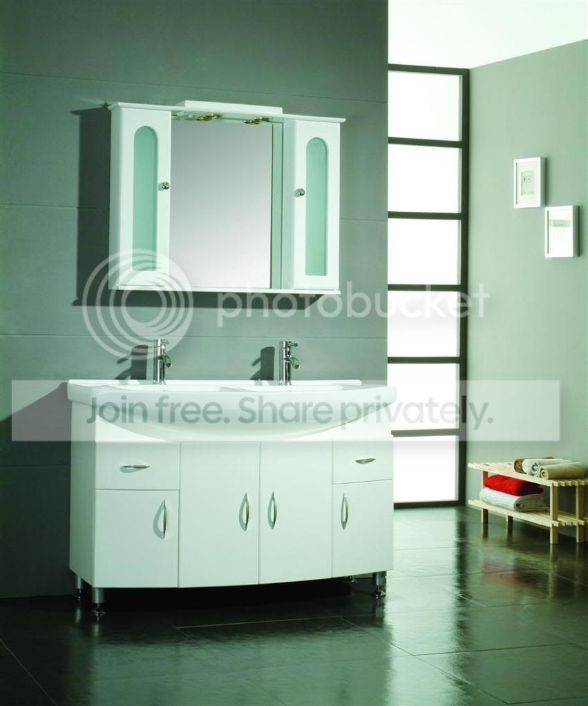 LBATH White double bathroom sink bath vanity 9120A at Sears.com
