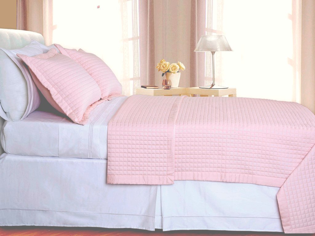 sheetsnthings Queen Size 400 Thread count Blush Coverlet Set Including Matching Shams 100% Egyptian Cotton at Sears.com