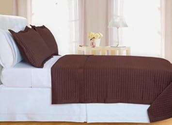 sheetsnthings Twin Size 400 Thread count Chocolate Coverlet Set Including Matching Sham 100% Egyptian Cotton at Sears.com