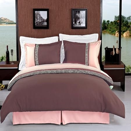 sheetsnthings 8PC Full Size EMB Astrid Taupe/Beige bed in a bag set Including: 4pc Sheet set+ 3pc duvet cover set+1pc down Alter. comforter at Sears.com