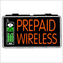 Indoor Pay As You Go Phones Prepaid Wireless 13 x 24 Simulated Neon Sign