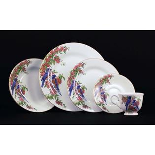 Euland China BIO-003BB 40 pcs Dinner Set - Blue Birds on Apple Euland China BIO-003BB 40 pcs Dinner Set - Blue Birds on Apple