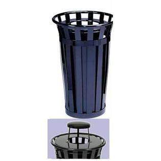 Witt Industries M3601-RC-GN Receptacle with rain cover lid and plastic liner- green Witt Industries M3601-RC-GN Receptacle with rain cover lid and plastic liner- green