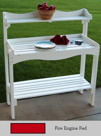 PRAIRIE LEISURE DESIGN 86 Fire Engine Red Backyard Buffet And Gardeners Workbench - Fire Engine Red at Sears.com