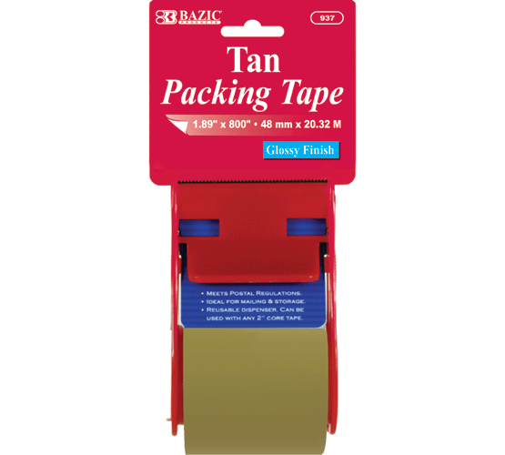 Bazic 937-24 1.89 in. x 800 in. Tan Packing Tape with Dispenser- Pack of 24 at Sears.com