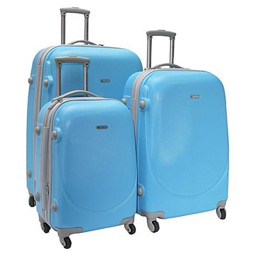 Travelers Club Luggage PR-65003-420 Barnet Collection- 3 Piece Expandable ABS Set with 360 Degree 4-Wheel System in Neon Blue at Sears.com