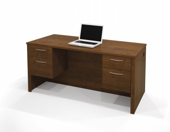 Bestar 60450-63 Embassy Executive Desk with Dual Half Peds in Tuscany Brown at Sears.com