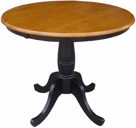 International Concepts K57-36RT-6B-2 42 in. Round Top Pedestal Dining Table with 36 in. Diam - Black and Cherry at Sears.com