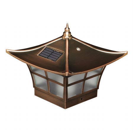 Classy Caps Mfg Inc SL094 4X4 COPPER PLATED AMBIENCE SOLAR POST CAP at Sears.com