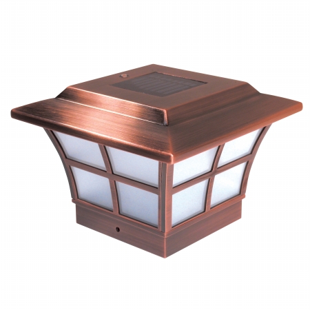 Classy Caps Mfg Inc SL079C 4X4 COPPER PLATED PRESTIGE SOLAR POST CAP at Sears.com