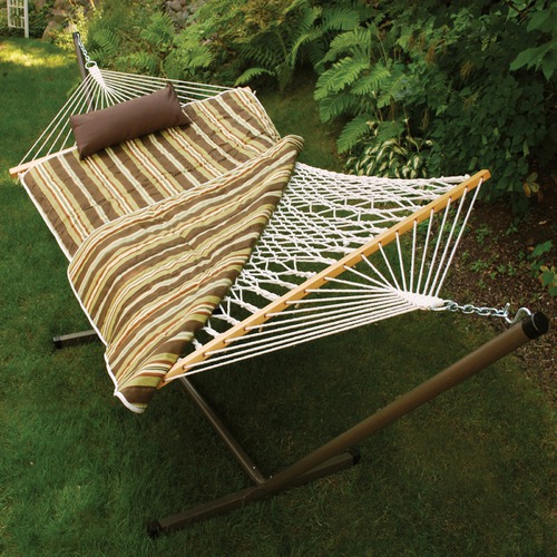 Algoma Net Company 8911E Cotton Rope Hammock, Stand, Pad and Pillow Combination at Sears.com