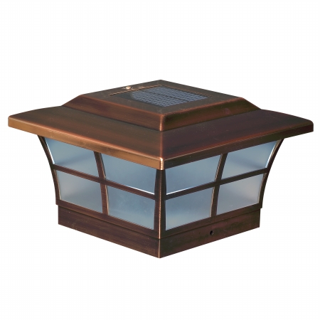 Classy Caps Mfg Inc SL086 6X6 COPPER PLATED PRESTIGE SOLAR POST CAP at Sears.com