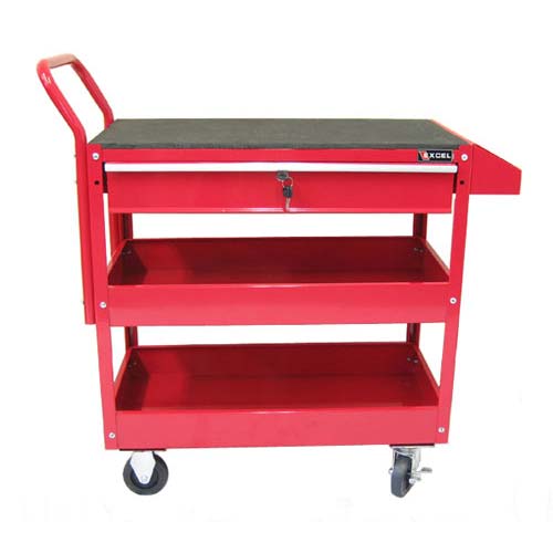 Excel TC301C-RD 29&'&' Steel Tool Cart w/ 1 Drawer