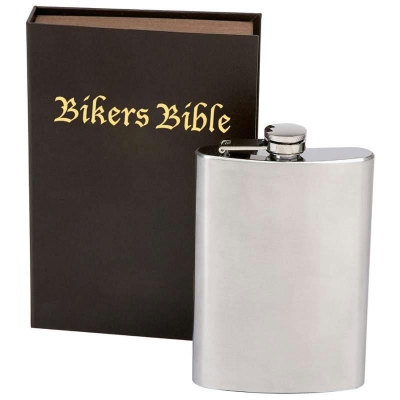 Maxam KTFLSKBB1 8Oz. Biker Bible Book Including An Stainless Steel at Sears.com