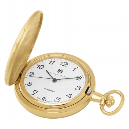 Charles Hubert Charles-Hubert- Paris 3841-G Gold-Plated Mechanical Pocket Watch with Arabic Numerals and Plated Matte at Sears.com
