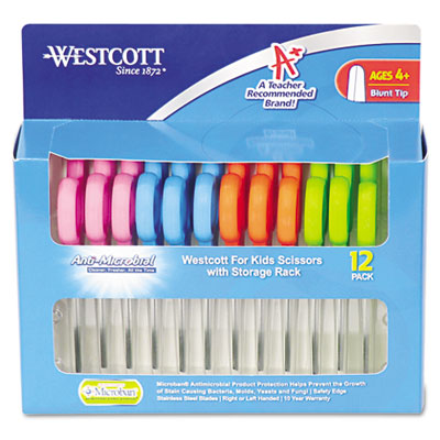 Westcott 14873 Kids Ultra Soft Handle Scissors- 5&amp;quot; Length- 2&amp;quot; Cut- Blunt Tip- Assorted- 12/Pack at Sears.com