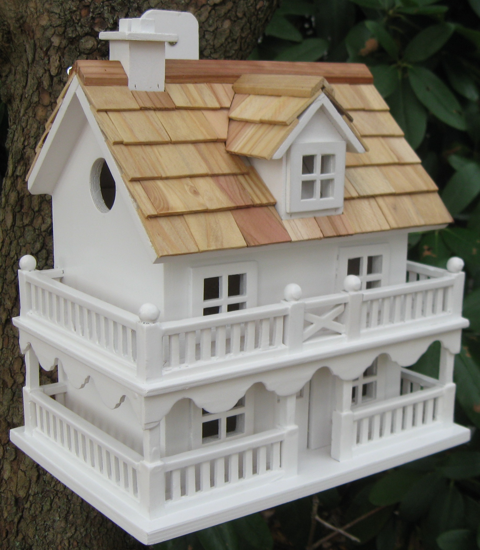 Home Bazaar Hb6102phws Novelty Cottage Birdhouse Classic Series