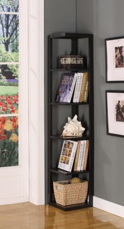 Inroom Furniture Designs BK08 Corner Bookcase Walnut Finish at Sears.com