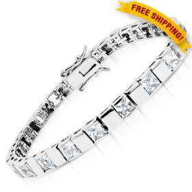 CZ Collections CZ BR2074-RP C.Z. Princes cut - .925 - Sterling Silver Bracelet at Sears.com