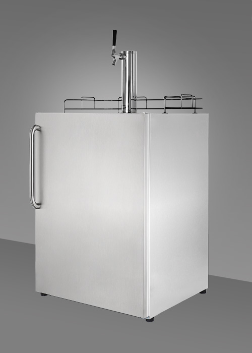 Summit Appliances SBC490OS 24 Inch Outdoor Full Keg Beer Dispenser With Automatic Defrost And Towel Bar Handle - Stainless Steel at Sears.com