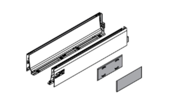 Hardware Distributors B 358L 5002IA2 SS Tandembox Intivo D Height 20 in. Drawer Profile Set - Stainless Steel at Sears.com