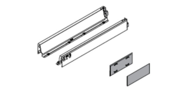 Hardware Distributors B 358M 4002SA BL Tandembox Intivo M Height 16 in. Drawer Profile Set - Terra Black at Sears.com