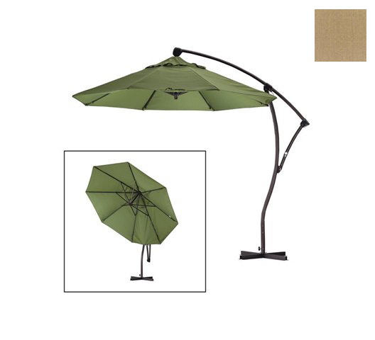 California Umbrella BA908-8318 9 ft. Cantilever Market Umbrella Delux C Lift - Bronze-Sunbrella-Sesame Linen at Sears.com