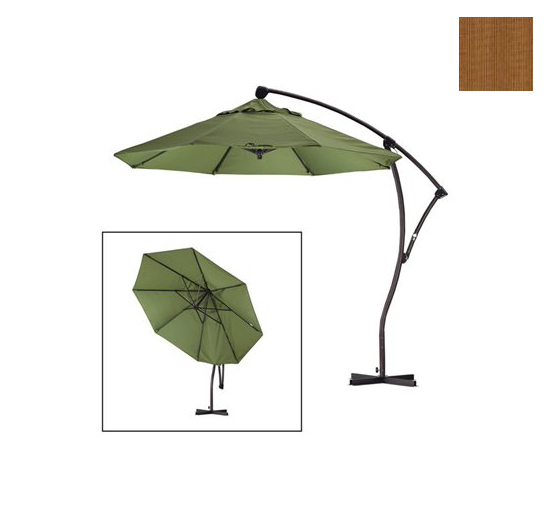 California Umbrella BA908-5448 9 ft. Cantilever Market Umbrella Delux Crank Lift - Bronze-Sunbrella-Cork at Sears.com