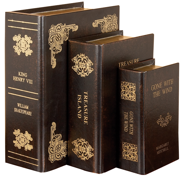 Benzara Benzara 40925 Set -3 Shakespeare K Henry Leather Faux Book Boxes
