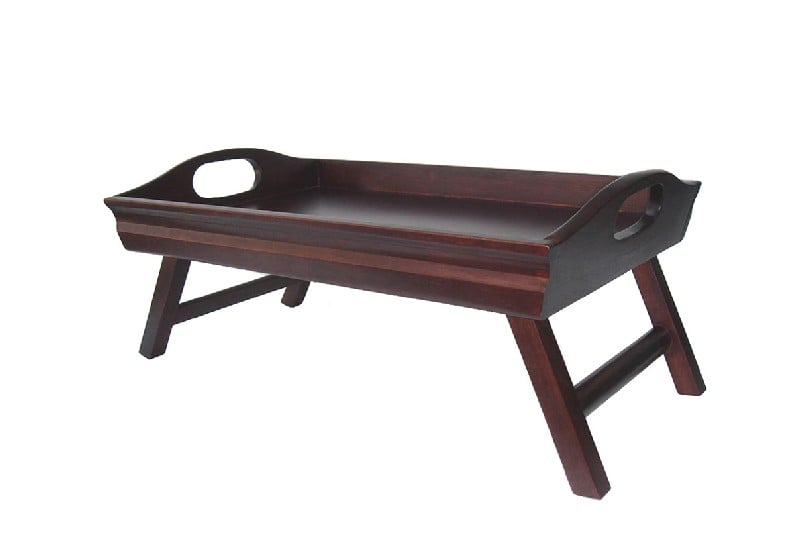 Winsome 94725 Sedona Bed Tray Curved Side Foldable Legs Large Handle- Antique Walnut at Sears.com
