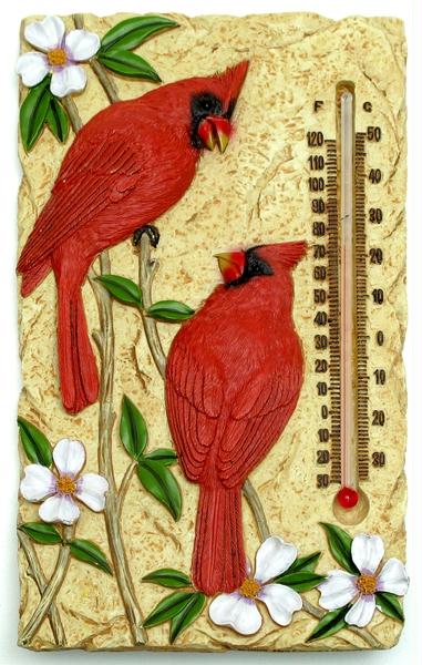Iwdsc 0193sg2082 8.75 Resin Cardinal Thermometer Plaque