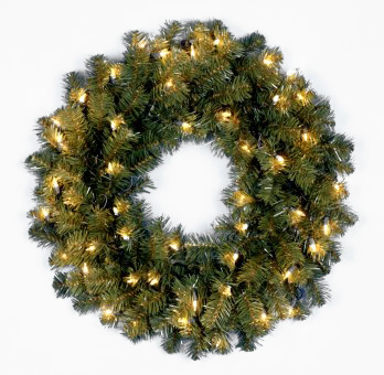 National Tree Company KCDR-24WLO 24 Inch Kincaid Spruce Wreath with 50 Clear Lights at Sears.com
