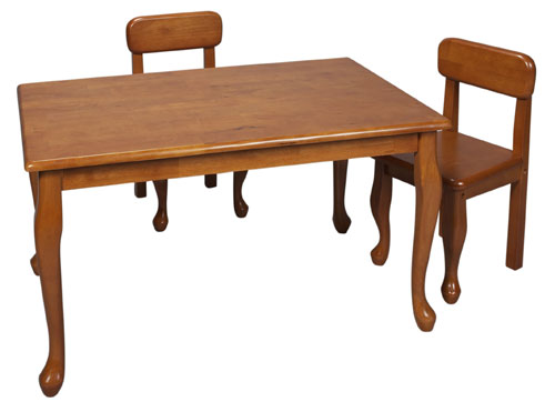 Giftmark Giftmark 3001H Solid Wood Childrens Rect Queen Anne Table & Chair ...