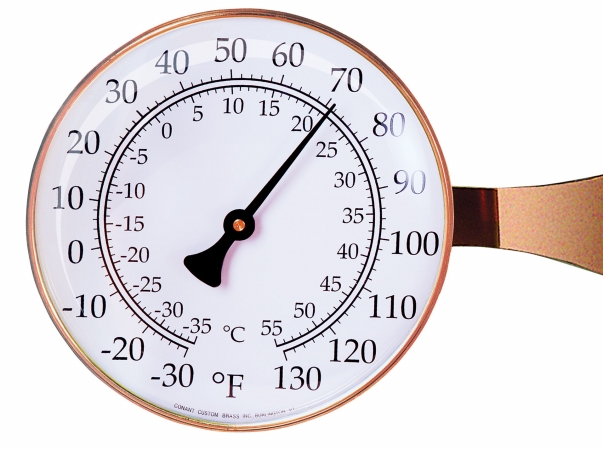 Vermont Lrg Dial Thermometer Copper