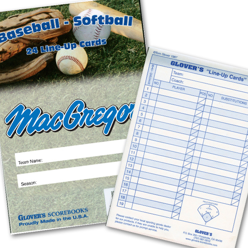 Sport Supply Group Baseball/Softball Line-Up Card Booklet