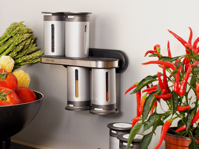 Zevro MSR800  Zero Gravity Magnetic Spice Rack (6 silver canisters) at Sears.com