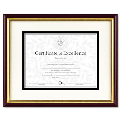 DAX 2703S2RX Document/Certificate Frame with Mat  Laminated Wood  11x14  Mahogany/Gold Leaf at Sears.com