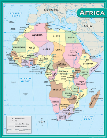 Teacher Created Resources TCR7650 Africa Map Chart 17X22 at Sears.com