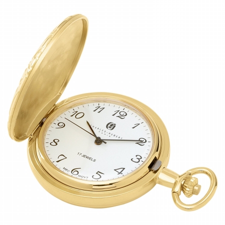 Charles Hubert Charles-Hubert- Paris 3842 Gold-Plated Mechanical Pocket Watch with Arabic Numerals and Plated Combination at Sears.com