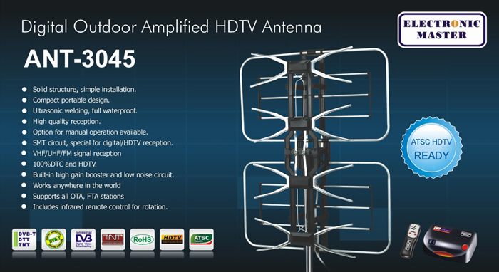 Electronic Master ANT3045 Remote Controlled Rotating Digital Outdoor Amplified HDTV Antenna at Sears.com