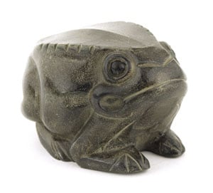 Achla Frg01 Cast Aluminum Frog Statue  Natural Grey
