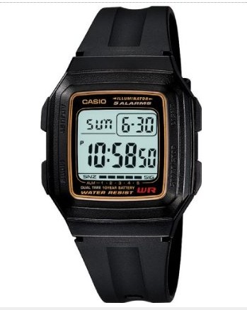 Casio Casio f201wa-9a Mens Classic Digital Black Resin Band Watch