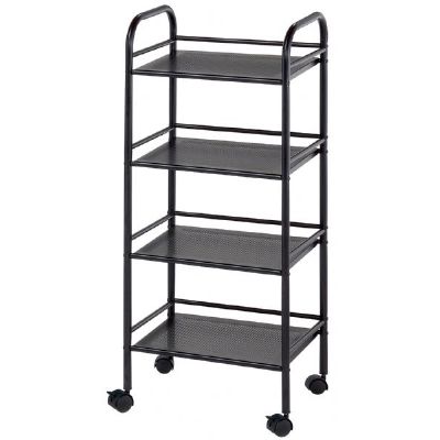 BLUE HILL STUDIO SH4BK 4-Shelf Storage Cart - Black
