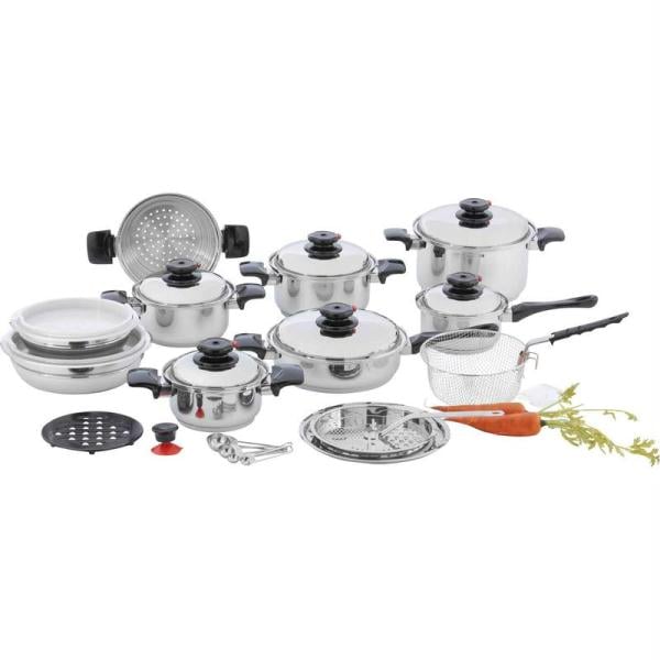 Chef s Secret 12-element T304 Stainless Steel 28pc Cookware Set- 12 Elem Ss Cookware Set