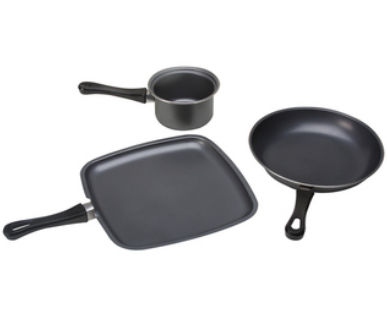 Premium Connection 150-3NSCS KitchenWorthy 3 Piece Non-Stick Cookware Set - Case of 6