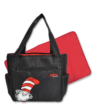 Trend Lab 30097 Diaper Bag- Black Microfiber with Cat In The Hat Scatterprint Percale Lining-Trim at Sears.com