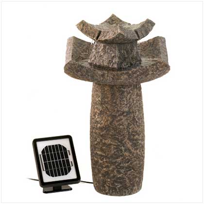Sunrise Wholesale 12844 Asian Temple Dual Power Solar Water Garden
