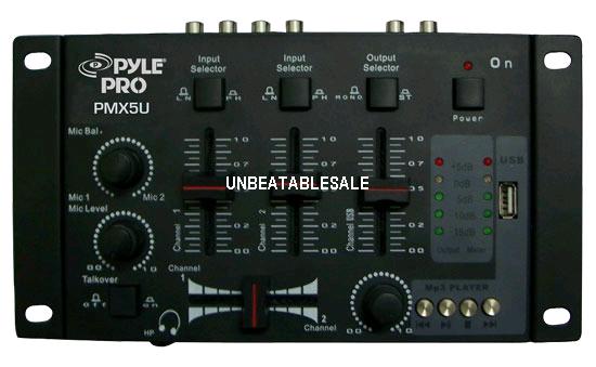 Pyle PMX5U Professional 2-Stereo Channel DJ Mixer with USB Player at Sears.com